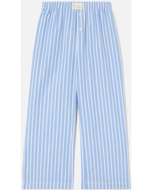 MC2 Saint Barth Light Striped Doha Poplin Trousers Pant - Blue