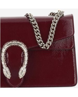 Gucci Shoulder Bag Dionysus Patent Leather - Red
