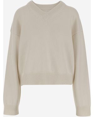 ARMARIUM Cashmere Jumper With V-Neck - Natural