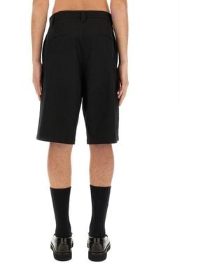 Moschino Bermuda Shorts With Logo Cotton Elastane - Black