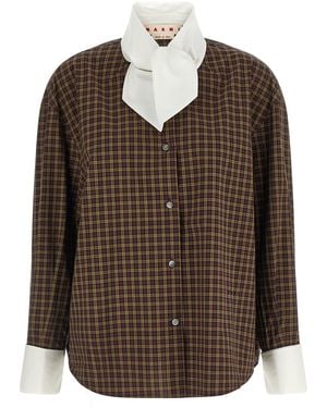 Marni Marni Check Cotton Shirt - Brown