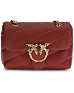 Pinko Love Baby Shoulder Bag Calf Leather Bos Taurus - Red