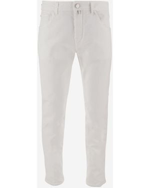 Jacob Cohen Trousers Washed Natural - White