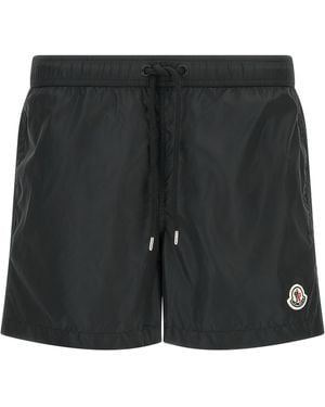 Moncler Logo Patch Swim Shorts - Black