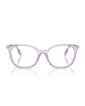 Burberry Eyeglasses Square Full Rim, Transparent Liliac Frame And Clear Demo Lenses Lens Be23914095 - Multicolour