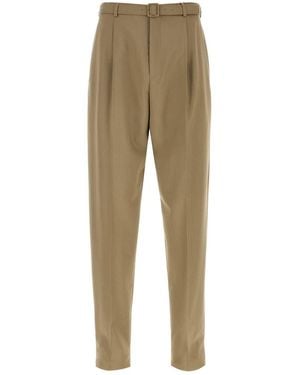 Saint Laurent Cappuccino Wool Blend Pant - Natural
