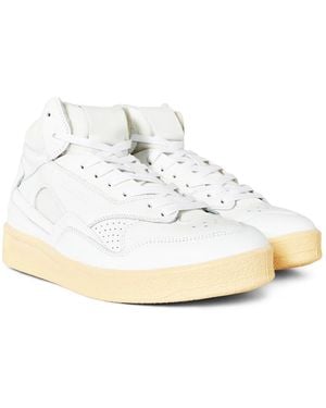 Jil Sander Basket Hi Logo Trainers - White
