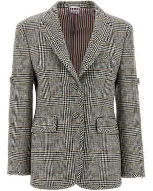Thom Browne Prince Of Wales Blazer - Gray