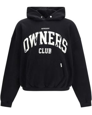Represent Owners Club Hoodie Cotton Sweatshirts - Black