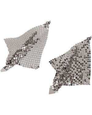 Rabanne Pixel Flow Laiton Orecchini - Grey