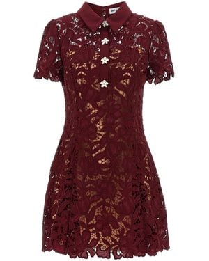 Self-Portrait Floral Lace Dress - Red
