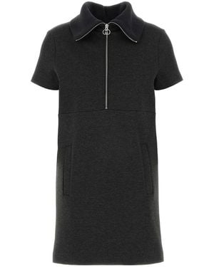 Gucci Melange Dark Stretch Jersey Dress - Black