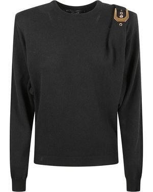 Versace Draped Wool Sweater - Black