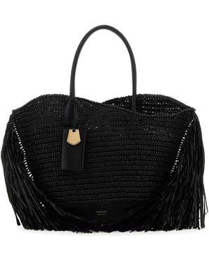 トートバッグ SALVATORE FERRAGAMO GRAPE LEATHER LARGE SHOPPING BAG Ferragamo Grape Leather Large Shopping Bag in Black | Lyst