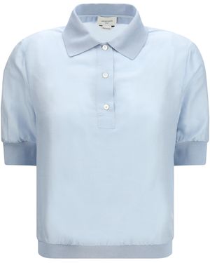 Jacob Cohen Short-Sleeve Blouse Wool Ovis Aries; Silk Shirt - Blue