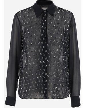 Dries Van Noten Shirt Decorated Viscose - Black