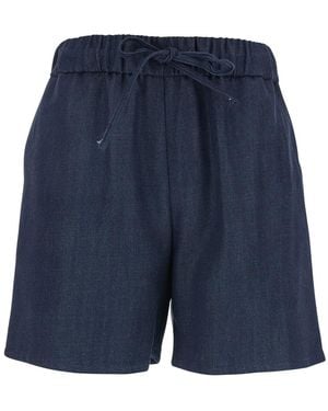 Le Plain Shorts With Elastic Drawstring Waist - Blue