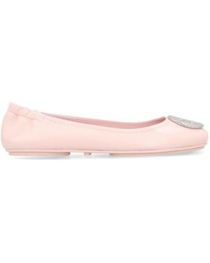 Tory Burch Minnie Travel Leather Ballet Flats - Pink