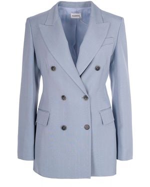 P.A.R.O.S.H. Light Double-Breasted Blazer - Blue