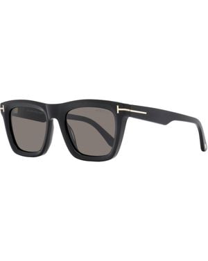Tom Ford Lelio Bevelled Sunglasses Tf1207 01A 52Mm Plastic (Acetate) - Black