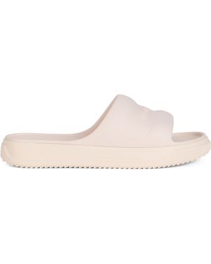 Moncler Slippers With Embossed Logo, Polyvinyl Sandal - Natural