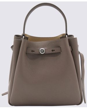 Tory Burch Leather Romy Satchel - Gray