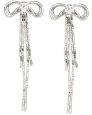 Self-Portrait Earrings Double Crystal Bow Brass - Blue