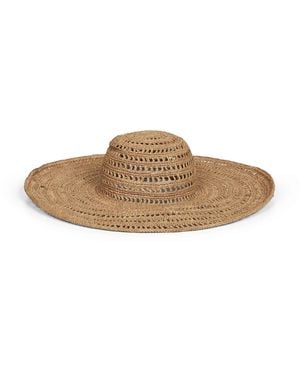 IBELIV Tea Raffia Miaro Floppy Beach Hat - Brown