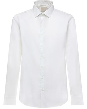 Calvin Klein Cotton Poplin Button-Down Shirt - White