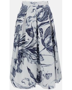 Erdem Pleated Midi Skirt - White