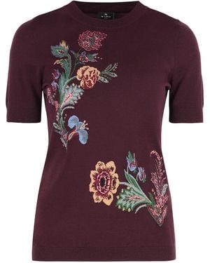 Etro Short Sleeve Sweater - Red