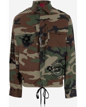 APRÈS SURF Cotton Jacket With Logo Print - Green