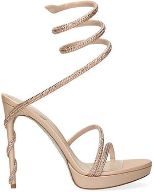 Rene Caovilla Margot Embellished Platform Sandals - White