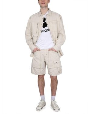 Isabel Marant Denim Jacket With Classic Collar - Natural