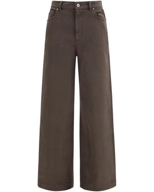 P.A.R.O.S.H. Drill Trousers Cotton; Elastane - Brown
