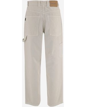 Haikure Ribbed Cotton Velvet Pants - Natural