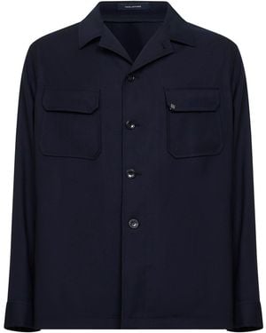 Tagliatore Virgin Wool Shirt Jacket - Blue