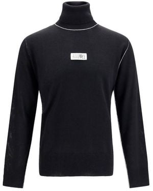 MM6 by Maison Margiela Wool Oves Aries Turtleneck Clothing - Blue