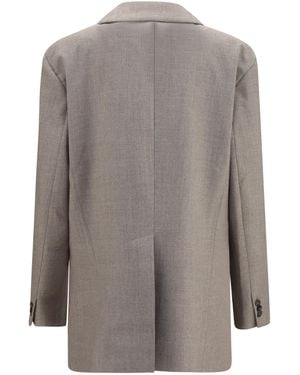 P.A.R.O.S.H. P.A.R.O..H. Virgin Wool Double-Breasted Blazer - Gray