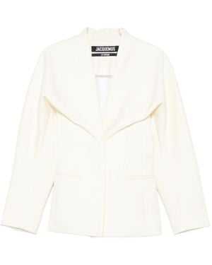 Jacquemus La Veste Chale Wool Blend Jacket - White