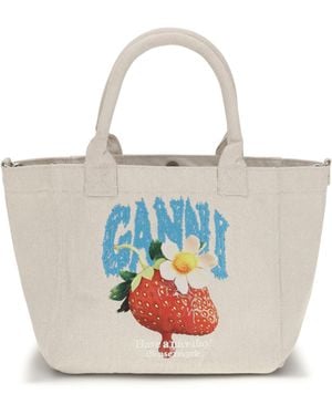 Ganni Small Easy Shoulder Bag Sunlight - White