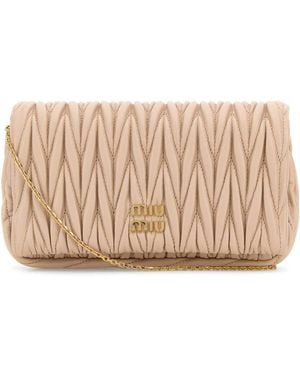 Miu Miu Powder Nappa Leather Mini Clutch - Pink