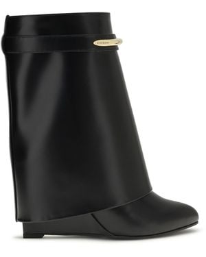 Givenchy Leather Shark Ankle Boots Calf Bos Taurus - Black