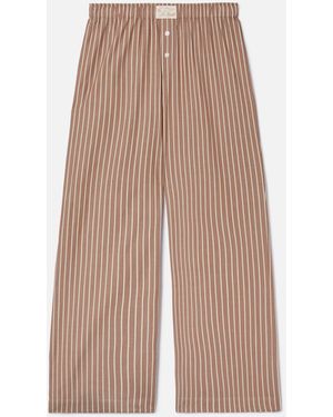 MC2 Saint Barth Striped Doha Poplin Trousers Pant - Natural