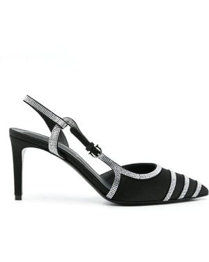 Ferragamo Ferragamo Rhinestone Sling-Back Pumps - Black