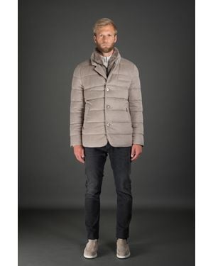 Moorer Quilted Jacket With Buttons Clothing - Grey