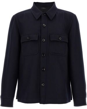 Tom Ford 'Double Splittable Light Wool' Overshirt - Blue