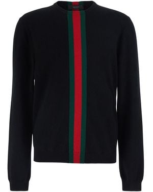 Gucci Crewneck Wool Jumper Tops - Black