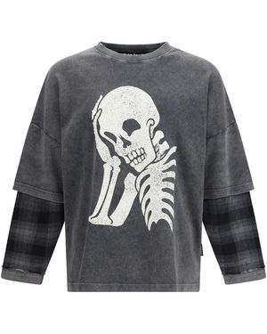 Palm Angels Skull Double Long-Sleeved Shirt - Grey