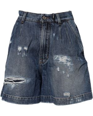 Dolce & Gabbana Distressed Denim Shorts - Blue
